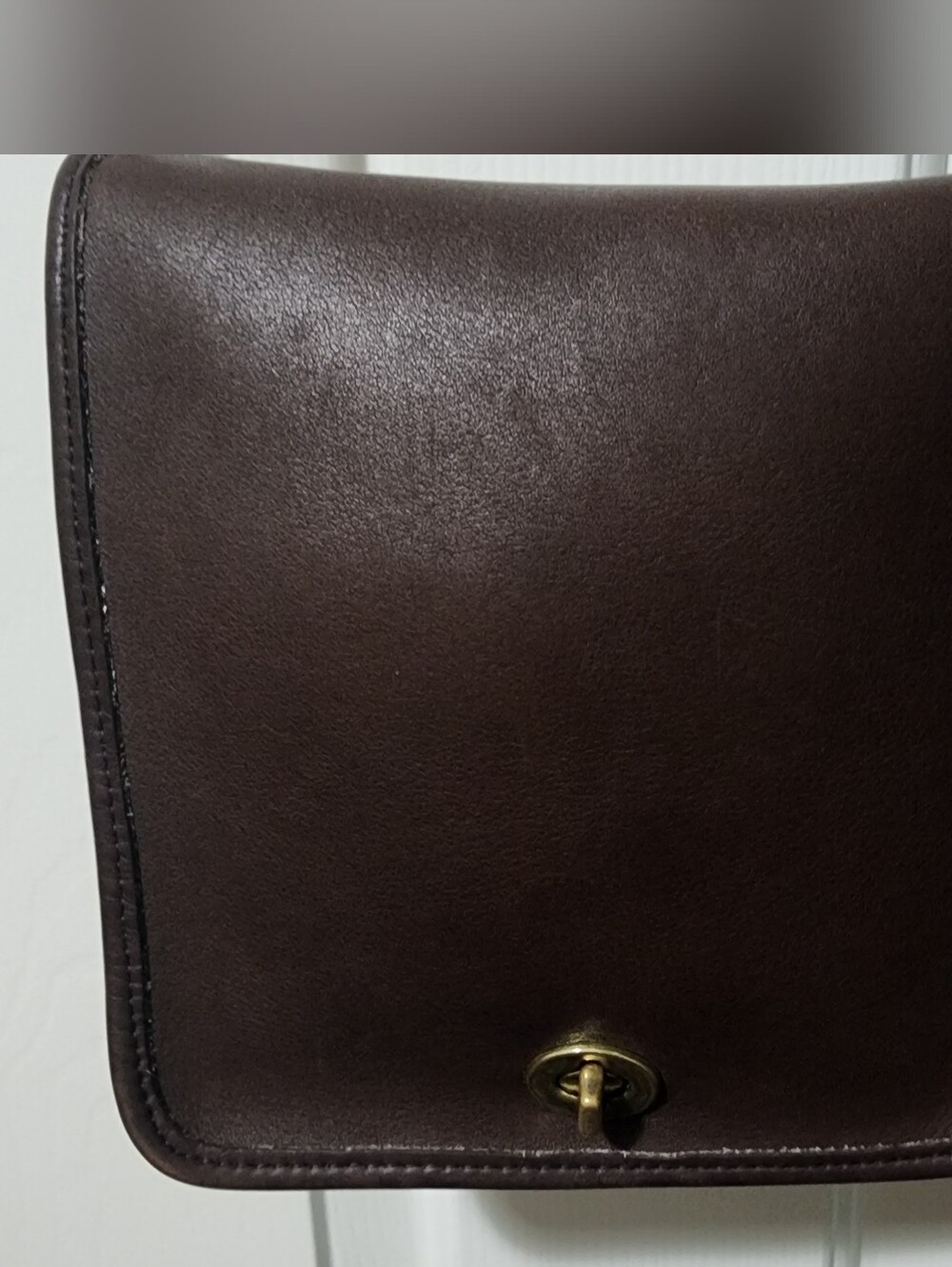 Vintage Coach Compact Pouch -Dark Brown Leather Crossbody Bag